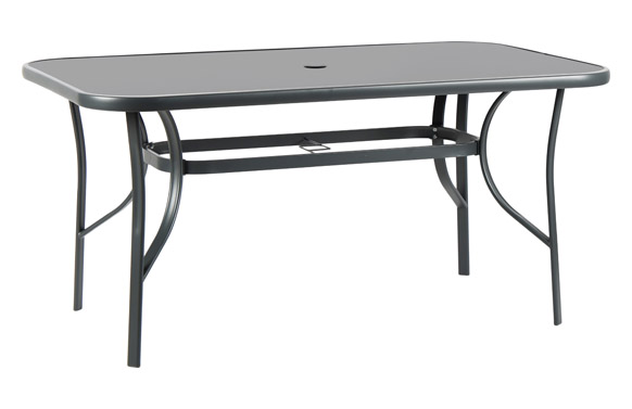 126_690324df7185b MESA RECTANGULAR ACERO CRISTAL - Imagen 1