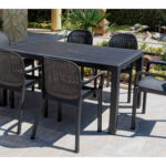 MESA RESINA RATAN ELEGANCE NEGRO