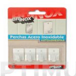 MINI COLGADOR ADHESIVO LACADO BLANCO 4 UDS