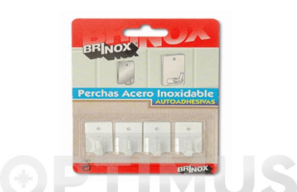 126_690326252e94c MINI COLGADOR ADHESIVO LACADO BLANCO 4 UDS - Imagen 1
