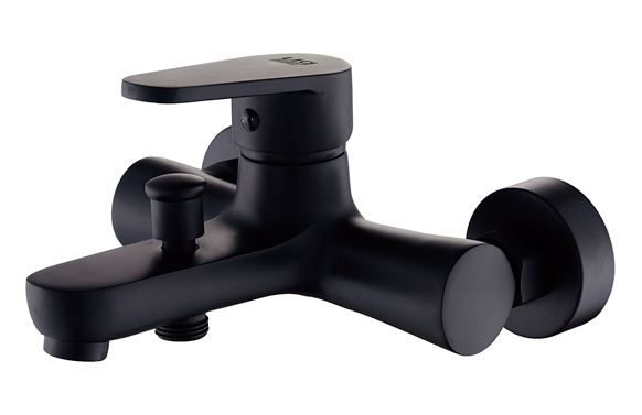 126_690328478445b MONOMANDO BAÑO-DUCHA NEGRO - Imagen 1