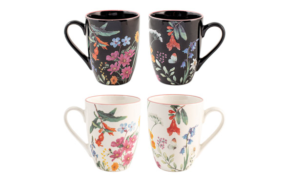 126_6904760bb13bb MUG NEW BONE CHINA CAROLINE MIX BLANCO NEGRO - Imagen 1