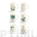 MUG NEW BONE CHINA HOJAS