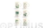 MUG NEW BONE CHINA HOJAS