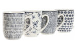 MUG PORCELANA DECORADO SURTIDO AZUL SET 4 UDS - Imagen 2
