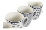 MUG PORCELANA DECORADO SURTIDO AZUL SET 4 UDS - Imagen 3