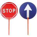 PALETA SEÑAL CON MANGO STOP-PASO