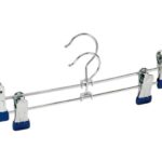 PERCHA ARMARIO METALICA CROMADA CON PINZAS PANTALON/FALDA 2 PIEZAS