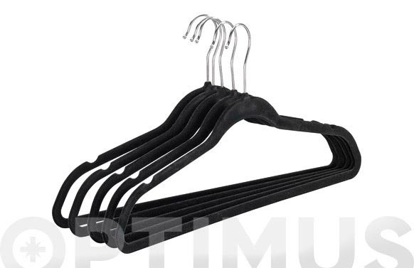 126_6905f66fa1427 PERCHA ARMARIO PLASTICO FLOCADA ANTIDESLIZANTE 5 PIEZAS - Imagen 1