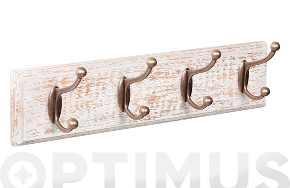 126_6905f69d360d8 PERCHA PARED 4 GANCHOS BLANCO - Imagen 1