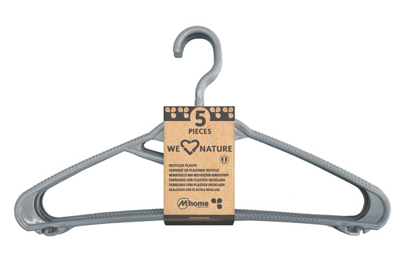 126_6905f6c194e10 PERCHA PLASTICO RECICLADO SURTIDO (5 UNIDADES) - Imagen 1