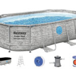 PISCINA OVALADA DESMONTABLE  POWER STEEL 7.250 L DEPURADORA CARTUCHO TIPO II