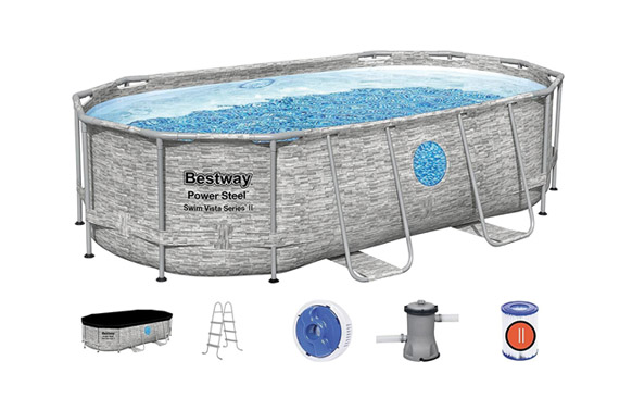 126_69074bb5d33d8 PISCINA OVALADA DESMONTABLE POWER STEEL 7.250 L DEPURADORA CARTUCHO TIPO II - Imagen 1