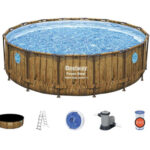 PISCINA REDONDA DESMONTABLE POWER STEEL SWIM 23.062 L DEPURADORA DE CARTUCHO TIPO III