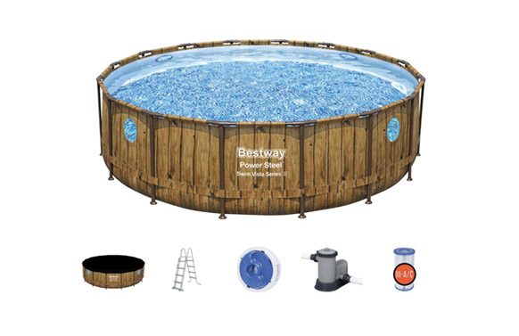 126_69074c66cab4b PISCINA REDONDA DESMONTABLE POWER STEEL SWIM 23.062 L DEPURADORA DE CARTUCHO TIPO III - Imagen 1