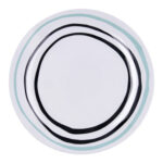 PLATO LLANO PORCELANA DECORADO CIRCULOS ZIG BID