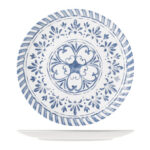 PLATO MELAMINA AZULEJO BLANCO-AZUL