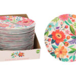 PLATO MELAMINA DECORADO FLOR (EXPOSITOR)