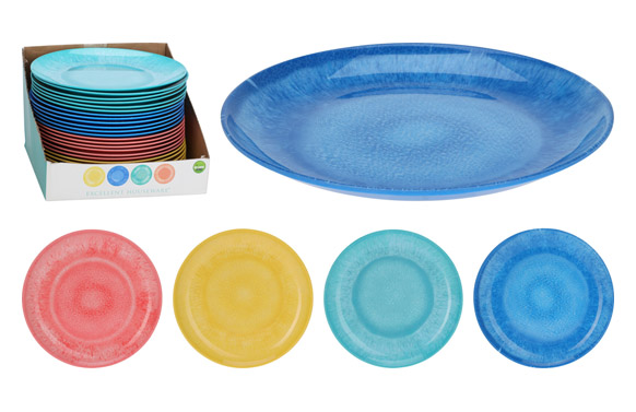 126_6907504522984 PLATO MELAMINA SURTIDO 4 ASS (EXPOSITOR) - Imagen 1