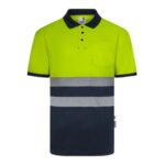 POLO ALTA VISIBILIDAD CINTA SEGMENTADA NAVY / AMARILLO FLUOR