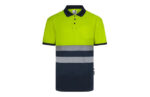 POLO ALTA VISIBILIDAD CINTA SEGMENTADA NAVY / AMARILLO FLUOR