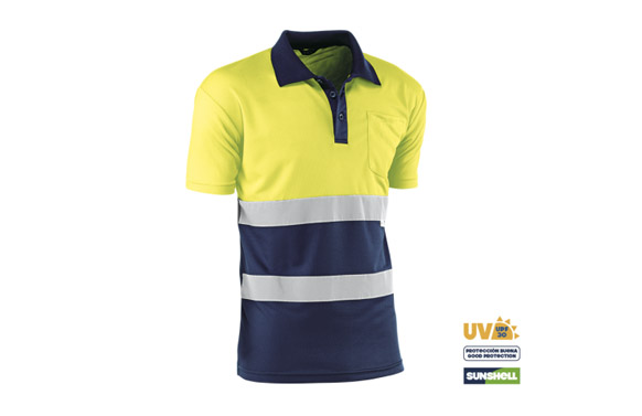 126_69075145c409e POLO ALTA VISIBILIDAD GALES AMARILLO / AZUL - Imagen 1