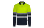 POLO MANGA LARGA ALTA VISIBILIDAD CINTA SEGMENTADA NAVY / AMARILLO FLUOR