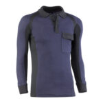 POLO MANGA LARGA FLEX PIQUE MARINO / NEGRO