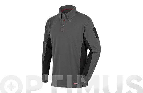 126_6907811f7ebe1 POLO MANGA LARGA STRETCH GRIS - Imagen 1