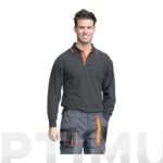 POLO MANGA LARGA TOP RANGE NEGRO / NARANJA