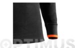POLO MANGA LARGA TOP RANGE NEGRO / NARANJA - Imagen 2