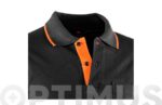 POLO MANGA LARGA TOP RANGE NEGRO / NARANJA - Imagen 3