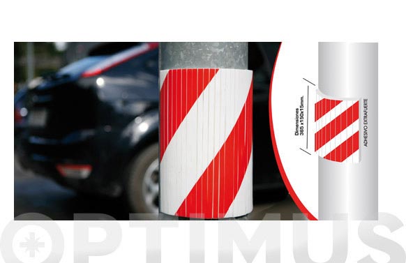 126_690874d2a455f PROTECTOR PARKING COLUMNA REDONDA ROJO/BLANCO - Imagen 1