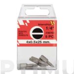 PUNTA ATORNILLAR BOCA RECTA 1/4 2 UDS