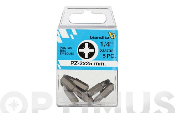 126_690876b4e1259 PUNTA ATORNILLAR POZI 1/4 5 UDS - Imagen 1