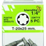 PUNTA ATORNILLAR TORX 1/4 5 UDS