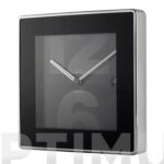 RELOJ PARED ACERO NEGRO