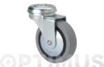 RUEDA MUEBLE AUXILIAR GIRATORIA B GOMA D50 GRIS