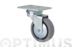 RUEDA MUEBLE AUXILIAR GIRATORIA B GOMA D50 GRIS - Imagen 3