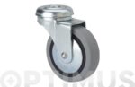 RUEDA MUEBLE AUXILIAR GIRATORIA B GOMA D60 GRIS