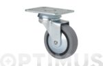 RUEDA MUEBLE AUXILIAR GIRATORIA B GOMA D60 GRIS - Imagen 2
