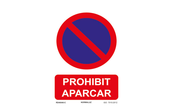 Imprimir SEÑAL PROHIBIT APARCAR PVC - Imagen 1