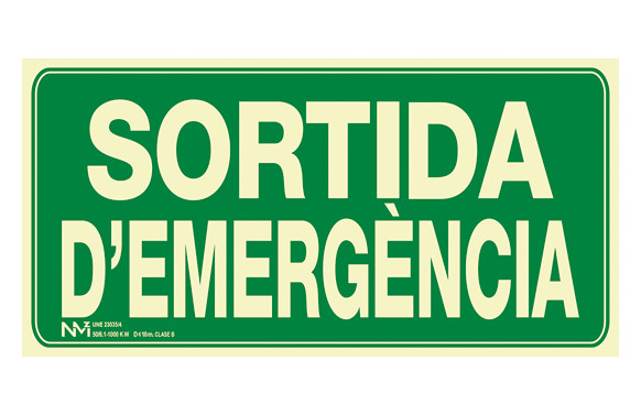 B11106-C SEÑAL SORTIDA EMERGENCIA PVC - Imagen 1