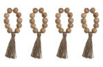 SERVILLETERO MACRAME ACACIA BOLAS SET 4UDS