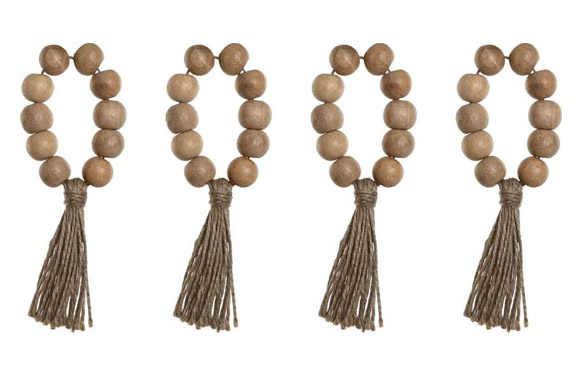 126_6909fd3f9f45f SERVILLETERO MACRAME ACACIA BOLAS SET 4UDS - Imagen 1
