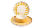 SET 3 PLATOS 1 SERVICIO CERAMICA DECORADA - Imagen 4