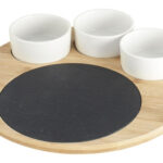 SET APERITIVO PIZARRA BAMBU REDONDO Ø 24,5CM