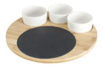 SET APERITIVO PIZARRA BAMBU REDONDO Ø 24,5CM