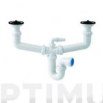 SIFON CENTRAL CURVO EXTENSIBLE HORIZONTAL VALVULA