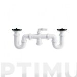 SIFON CURVO DOBLE EXTENSIBLE ORIENTABLE VALVULA